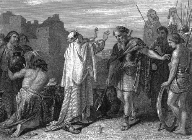 19 En hij zegende hem, en zeide: Gezegend zij Abram Gode, de Allerhoogste, Die hemel en aarde bezit!