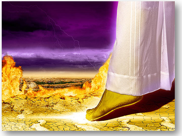 Zacharía 14 : 4 is een algemeen bekend vers. Men vergeet meestal de eerste drie verzen van dit hoofdstuk te lezen. Op het moment dat de Heer op de Olijfberg verschijnt, zal het gehele land en ook Jeruzalem zijn verwoest.